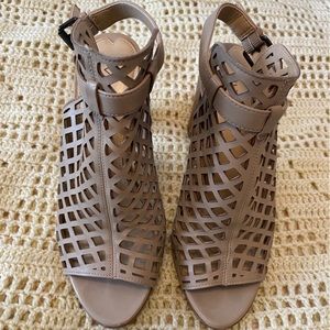 Via Spiga Grey Leather High Heel Booties